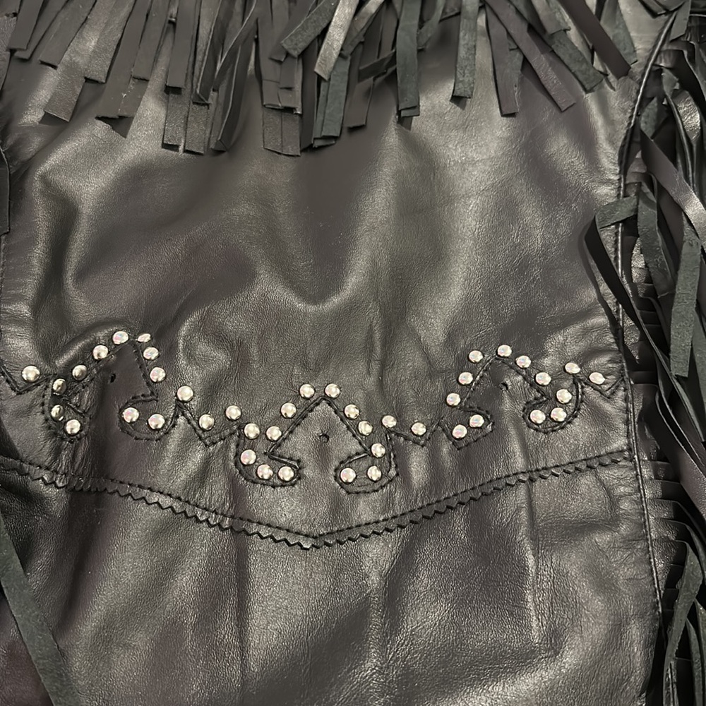 VIPZI REAL LEATHER FRINGE JACKET WITH EMBEZZLEMENTS NWT SIZE S - Picture 10 of 13